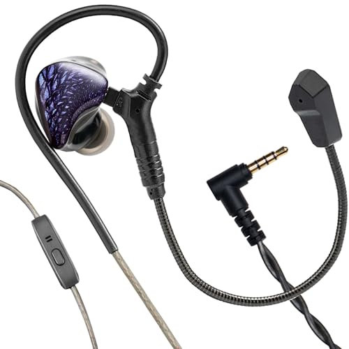 QOA Celest WyvernBlack Pro Gaming Earbuds Wired in-Ear Earphones with Mic IEM HiFi in Ear Monitor Bass with 10mm LCP Driver, Detachable Cable for Smartphones/PC/Tablet/Gaming/Video/Music/Calling