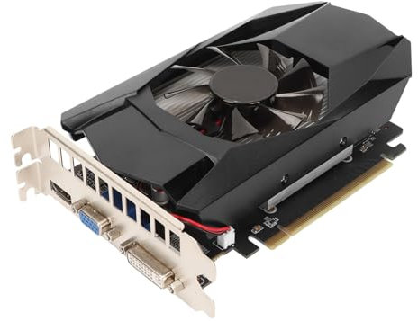 LICAEVEY Grafikkarte, HD7670 4 GB GDDR5 128 Bit PCI Express X16 2.1 1000 MHz PC-Gaming-Grafikkarte, DVI Single Fan Computer GPU Graphics Cardbit