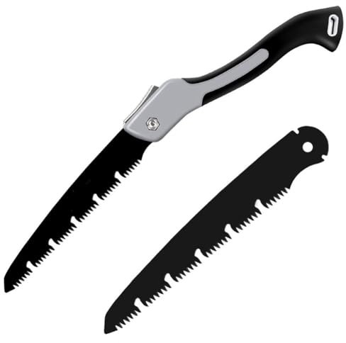 Bai You Mei Astsäge Klappsäge Baumsäge Handsäge Holz für Dicke Stämme und Äste, Messerschärfer Outdoor Säge Kappbar Gartensäge Japansäge Sage, Bushcraft Survival Säge Outdoor (Groß Klinge 25cm)