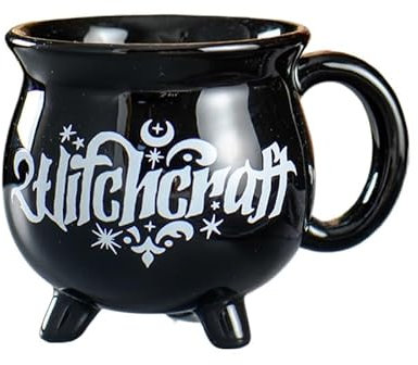 linghhiming Tasse en forme de 3D créative et amusante - Tasse de sorcière en céramique noire - Tasse à café magique (creuset de sorcière)