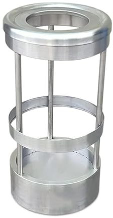 ASerZenith Outdoor Waste Recycle Bin Stainless Steel Trash Can, Open Top Cylindrical Trash Can Waste Storage Rack, for Indoor, Outdoor or Commercial Use Garbage Storage Bucket