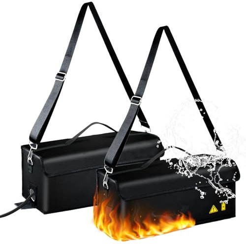 Mapille 2PCS Sac de Batterie pour Vélo Electrique, Ebike Sac de Batterie Ignifuge jusqu'à 1400 °C, Sac Ignifuge Antidéflagrant pour Ebike Batterie, Rangement et Transport Faciles des Batteries