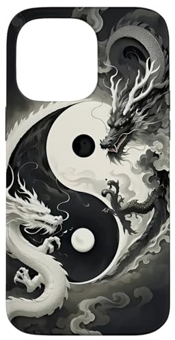 Dragon Aesthetic Yin And Yang Graphic Case for iPhone 14 Pro Max