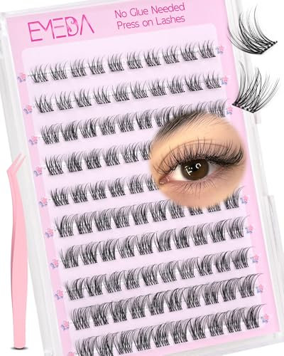 EMEDA Self Adhesive Eyelashes Natural Looking Self-Adhesive Lash Clusters Pre Glued Eyelashes Clusters Kit No Sticky Residue Auto Adhesive Cluster Lashes No Glue Needed (Venus)