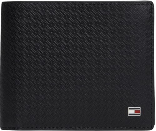 Tommy Hilfiger Herren Geldbeutel Emboss and Coin aus Leder, Schwarz (Black), Einheitsgröße