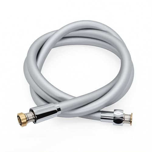DLYYPLUS Silikon Duschschlauch 1,5m, Flexibel ultraweiche Brauseschlauch, Duschkopf Schlauch, duschschlauch verlängerung für Wohnmobile, Sprühgerät, Bidet, Haustierbad, Weiß