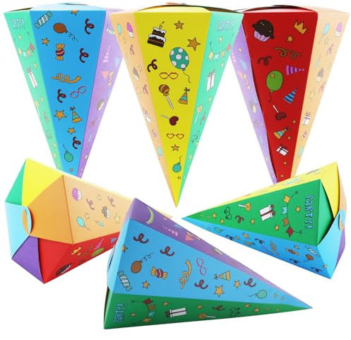 REBECCAGIBSON 6 Schultüten für Geschwister, 33 cm, faltbar, für die Einschulung, Geschenkverpackung, Schultasche, Süßigkeitentasche, kleine Taschen für Kinder und Mädchen