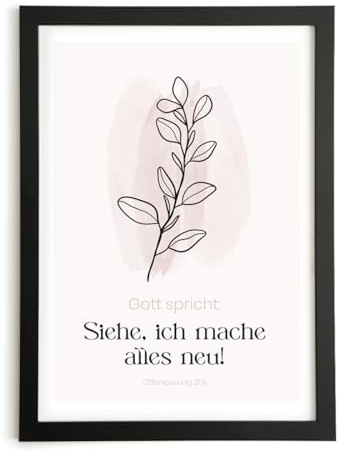Aus Gnade Poster Jahreslosung 2026 Pflanzen modern · Bibelvers Deutsch · ohne Bilderrahmen (A3)