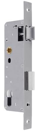 Edelstahl Rohrrahmenschloss 85x40mm – Einsteckschloss für Gartentor & Metalltür, Dornmaß 40mm, Entfernung 85mm, DIN Links/Rechts, mit U-Zunge & 2-Hebel-Schließsystem (40MM Dornmaß)