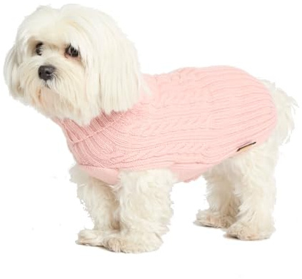 Fashion Dog Hundepullover aus Kaschmirwollmischung - rosa (33 cm) - Pullover für Hunde im klassischen Zopfmuster