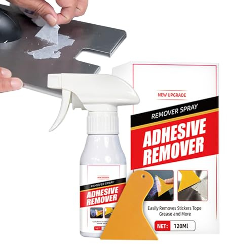 Aufkleberentferner, 120 ml, effektives Spray zum Entfernen von Klebstoffen, zum Entfernen von Klebstoffen und Aufklebern, für Bänder, Autoaufkleber, Bodenbeschriftungen, Türen und