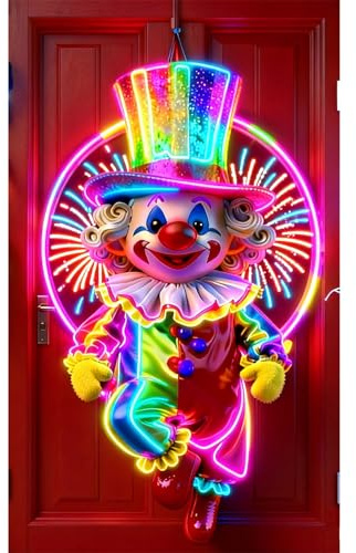 Karnevaldeko Tür Banner Clown Faschingsdeko Karneval Tür Abdeckung Dekoration Türbanner Zirkus Deko Türverkleidung Hängen Banner Hintergrund für Haus Haustür Veranda Türdeko Fasching Party Deko (#01)