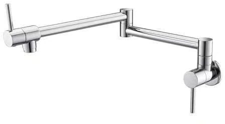 1 rubinetto da cucina in ottone for riempire pentole, pieghevole a parete, for lavello singolo, freddo, foro per lavello da cucina(Color 2)