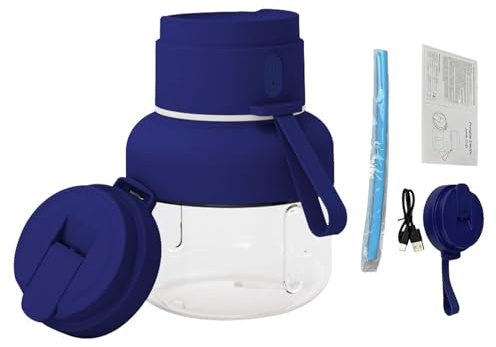 Jenngaoo Batidora personal eléctrica recargable, licuadora portátil sin cables 850 ml para batidos, vaso para zumos con tapa y pajita, uso en gimnasio, viajes, oficina y cocina