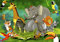 decomonkey Fototapete Kinderzimmer Tiere 350x256 cm XXL Design Tapete Fototapeten Vlies Tapeten Vliestapete Wandtapete moderne Wand Schlafzimmer Wohnzimmer Kinder Dschungel Elefant