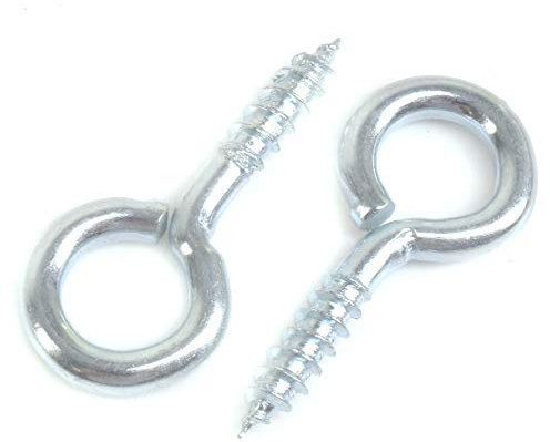 Pack of 100 Metal 25mm Screw Eyes - Heavy Duty Loop/Vine/Hoop/Frame Eye Hooks