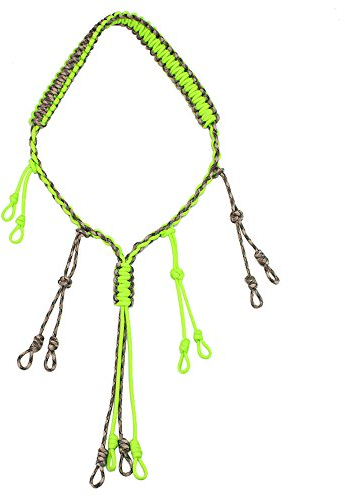 PSKOOK Entenruf Lanyard Paracord Jagd Gans Anrufe 12 verstellbare Schlaufen Outdoor Raubtierausrüstung für Fasan Wasservögel handgeflochtene Halskette (grün)