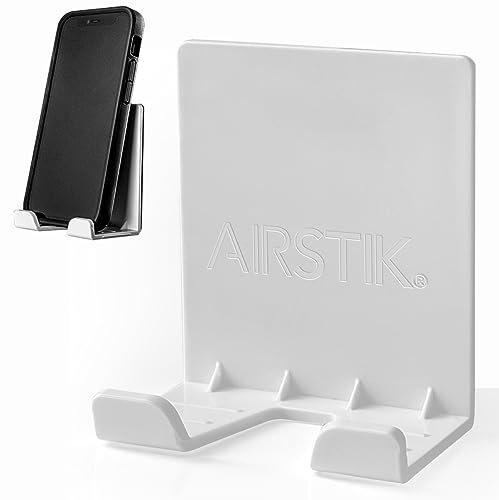 AIRSTIK Cradle for Any Phone Tablet Pad Holder Selfie Caddy Mount Shelf Bathroom Shower Glass Mirror Window Wall Universal Reusable Waterproof compatible with any iPhone or iPad Made in USA