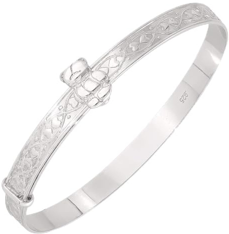 Dolce Valentina – Bracelet pour bébé – Bracelet en argent sterling – Cadeau de naissance et de baptême (0–3 ans), 40mm to 50mm, Argent sterling Argent