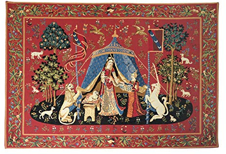 Belgian Tapestries großer Wandbehang 100x 140 cm Unicorn to My Soul Desire Gobelin