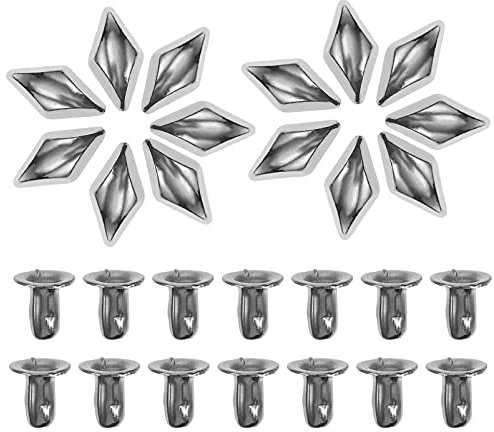 Amosfun 30Pcs Niet Tasten Raute Leder Nieten Dekorative Studs Kleidung Jacke Studs DIY Leder Handwerk Kleidung Taschen Zubehör Silber