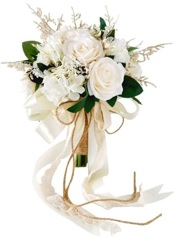 FEILUOYI Bouquets de mariée, Fleurs artificielles, Bouquet de mariée Romantique pour Mariage, décoration d'intérieur, Cadeaux