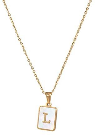 QIN 2021 Neue minimalistische Muschelkette Gold Letter Halskette für Frauen