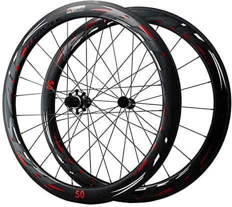 QHY 700C Carbon Lightweight Rennrad Laufräder 40 50mm Tief 25mm Breit Clincher Tubeless Ready Bestes Für Klettern Sprinten QR 9X100 9X130MM (Color : Clincher Tubeless, Size : 50cm)