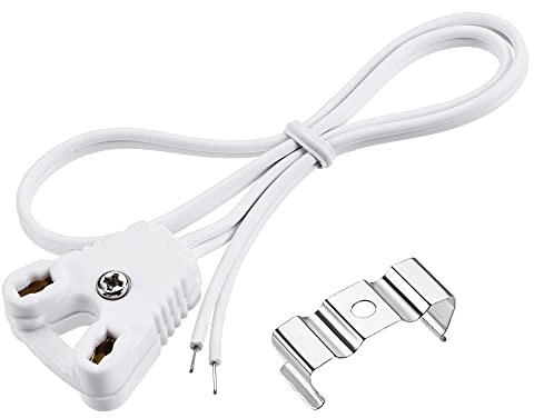 sourcing map 1 Satz T8 Clips Klammer Edelstahl LED Leuchtstoffröhren Halterung mit 30cm T8 Lampenanschlussleitung