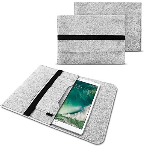 NAUC Sleeve Tasche für Apple iPad Pro 11 Hülle Tablet Filz Cover Schutzhülle Case Etui, Farbe:Hellgrau