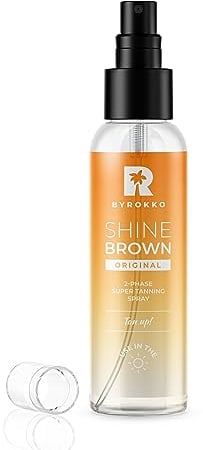 SHINE BROWN - Olio abbronzante a 2 fasi con acido ialuronico | Formula idratante per un'abbronzatura più intensa | per bagni di sole e solarium
