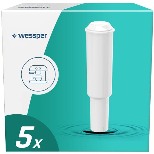 Wessper Wasserfilter für Kaffeevollautomat, Filter Aqua White für Kaffeemaschine, Kompatibel mit Jura Impressa C5, C9, F5, F70, S70, One Touch - 5er Pack