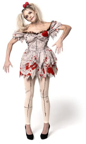 Spooktacular Creations Damen Voodoo Dolly Kostüm, Erwachsene Frauen Creepy Voodoo Puppe Kleid Kostüm für Halloween Dress Up Party, Cosplay Rolle Spielen Theme Party