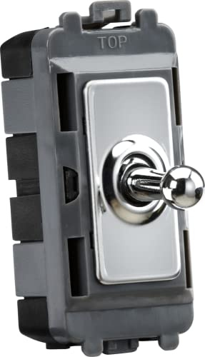 Knightsbridge 20AX Intermediate Grid Toggle Switch - polished chrome