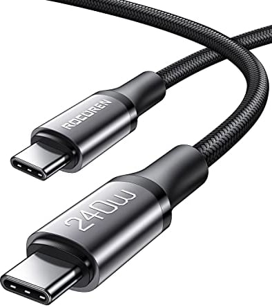 Rocoren 240W USB C Charger Cable 3M, PD3.1 Fast Charging Type C to Type C Charger Cord Backwards Compatible with 100W 140W Compatible with MacBook Pro/Air, iPad Pro, Galaxy S24+, Huawei, iPhone 15