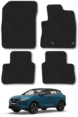Nissan Qashqai (2021+) [Mild Hybrid] Carpet Car Mats | Black Edge Trim Tailored Fit Floor Mats Full Coverage Protection Accessories Easy Clean Anti Slip Made in the UK