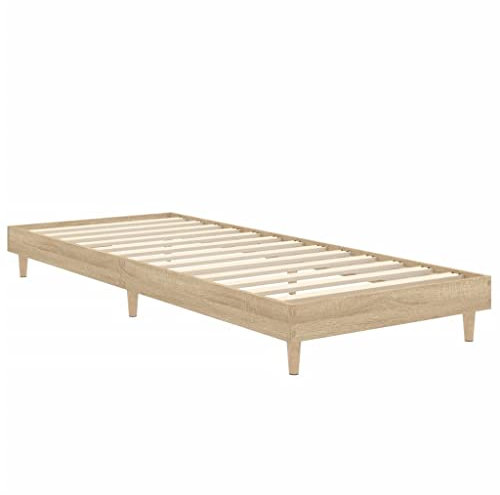 vidaXL Bettgestell Sonoma-Eiche 75x190 cm Holzwerkstoff