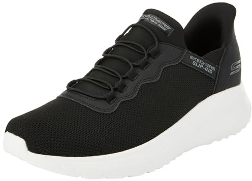 Skechers Herren Hands-Free Slip-In Bobs Squad Chaos Daily Hype Sneaker, Black Knit Trim, 47.5 EU