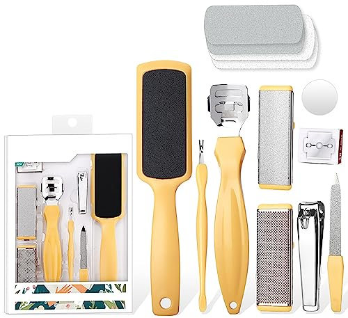 Fußfeilen-Pediküre-Set, 10-teilig, Professionelles Pediküre-Werkzeug-Set, Fußpflege-Set, Fußraspel, Abgestorbene Haut, Pediküre-Set Für Männer Und Frauen, Geschenk