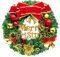 RUNMKUO Corona de Navidad,30CM Bowknot ​Jingle Guirnalda de Navidad en la Puert Colgante Guirnalda de acción de Gracias Decoraciones Navidad Fiesta Regalo Ventana Exterior