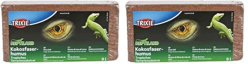 Trixie Substrat en Fibres de Noix de Coco compressée, 9 l (Lot de 2)