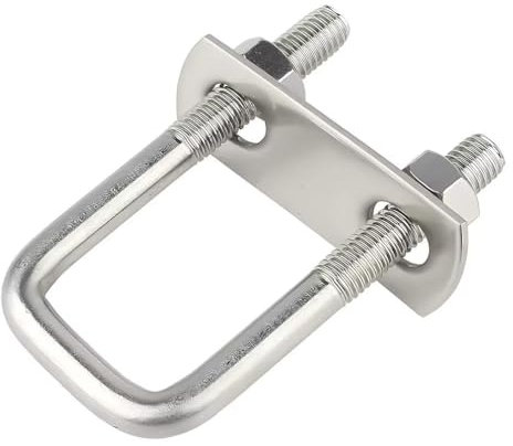SYDARSYN Pernos en U Cuadrado U-bolt Tornillos en U de Acero Inoxidable 304 con Tuercas y Placas M10x70x150mm (1 Piezas)