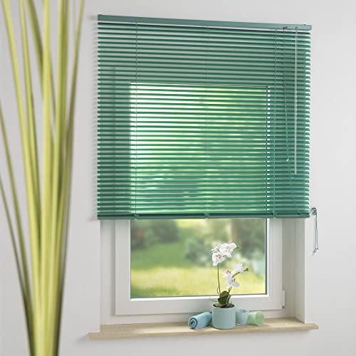 Aluminium-Jalousie, Wand -und Deckenmontage, Breite: 100 cm/Länge: 160 cm, Farbe: Mint