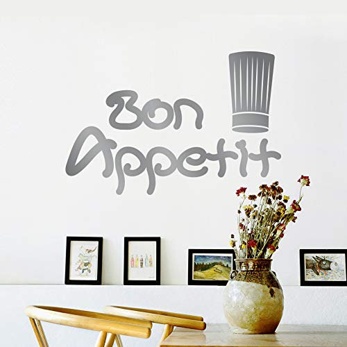 Gorro de cocinero inglés material de decoración del comedor de la cocina pegatinas de pared talladas extraíbles 58x38cm