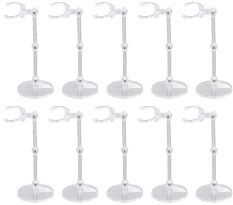20-teiliger Verstellbarer Puppenständer, Figuren-Ausstellungsständer-Set, Geeignet für 6-Zoll-Modelle, Actionfiguren-Ausstellungshalter, Höhenverstellbar (Transparent)