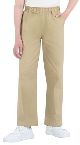 KEREDA Jungen Hosen Kinder Cargohose Chino Hose Jogginghose Baumwolle,Khaki,EU 122-128,Manufacturer 130