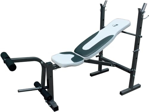 Getfit Force Bench 560 Multifunktions-Hantelbank mit verstellbarer Multistation mit klappbarer Rückenlehne, Beincurl-Station und Bein-Extensor