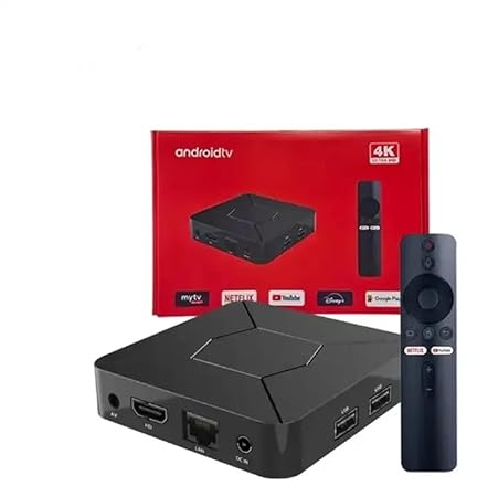Box Android TV 4K, HDR, Dolby Vision, Dolby Atmos, WiFi, Ethernet, Bluetooth Play Store