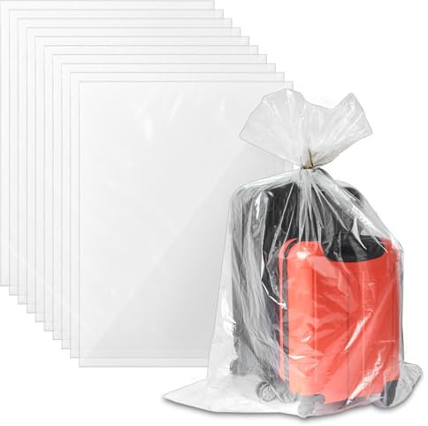 Brelet Lot de 10 Sacs de Rangement Extra Larges en Plastique Transparent 100 x 150 cm Grand Sac de Rangement de Grande Capacité 227 L pour Bagages Valises Meubles Couettes Arbre de Noël Chaises Vélos