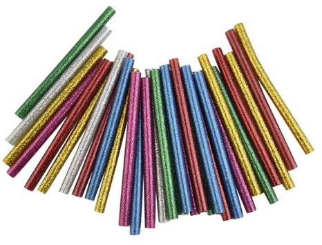 30Pcs/Set Colored Hot Melt Glue Sticks 7mm Adhesive Assorted Glitter Glue Sticks for Craft Repair